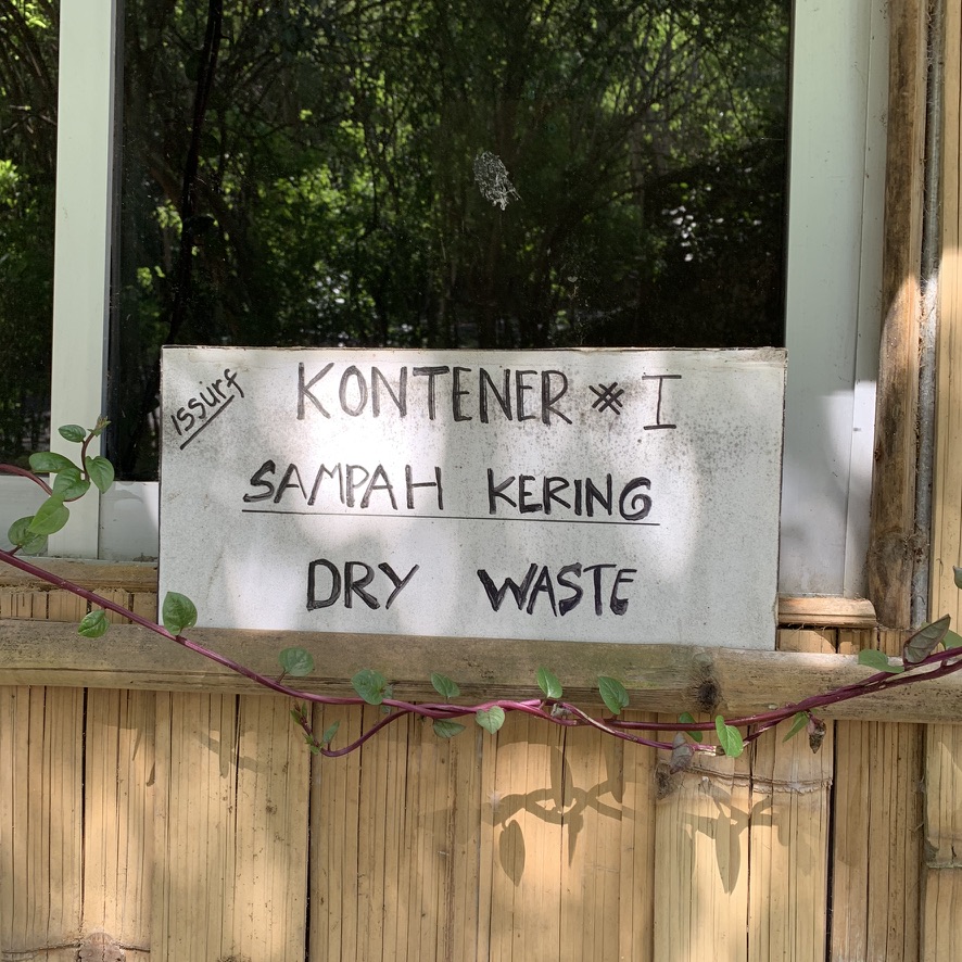 Image 12. Hand-painted sign: Kontener I Sampah Kering Dry Waste